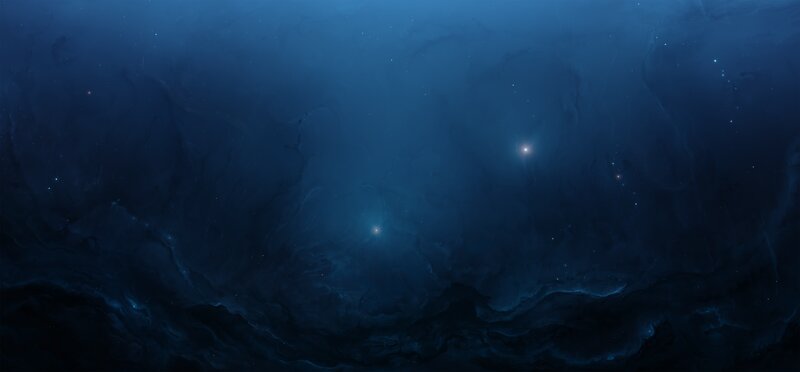 Deep Space Nebula — Blue, Serene