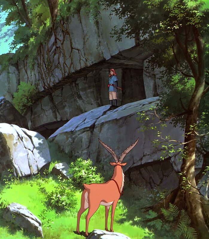 Deer and Boy in Forest