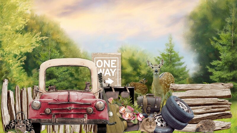 Deer and Vintage Truck