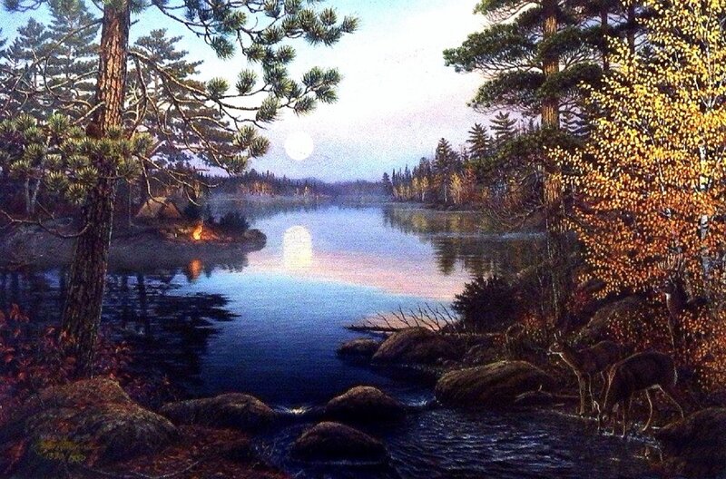 Deer at a Lakeside