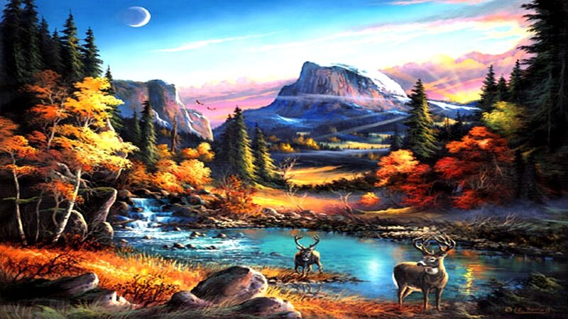 Deer at a River