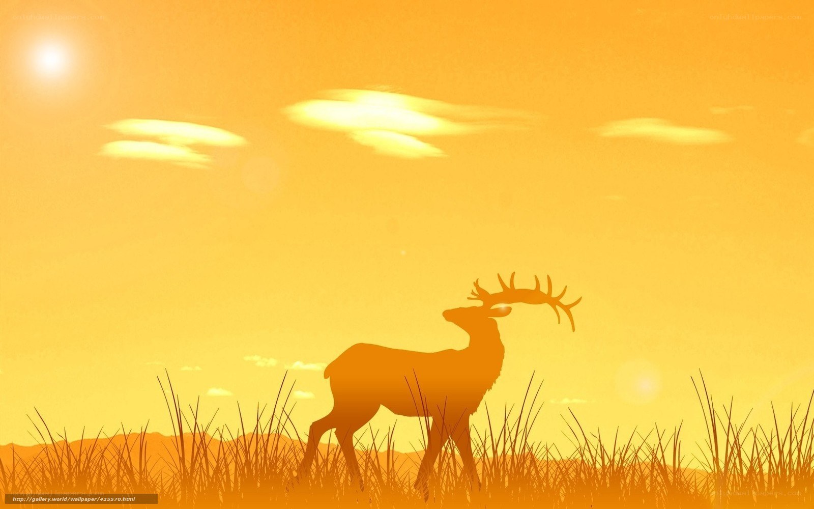 deer at sunset silhouette