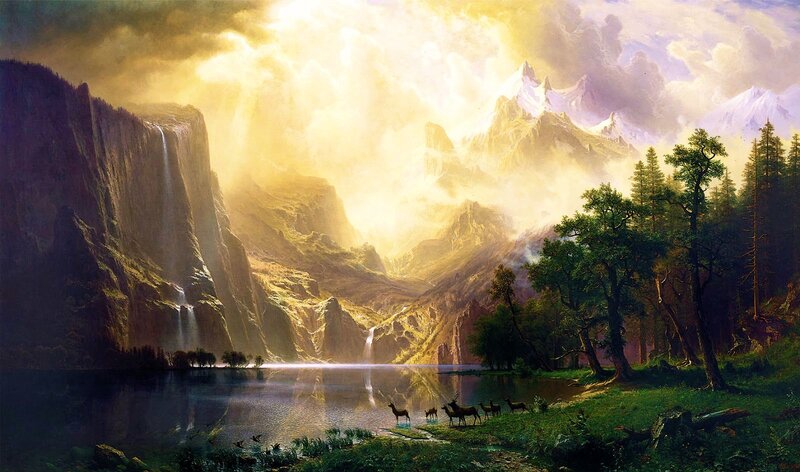 Deer by a Lake — Green, Dramatic, Sunrise