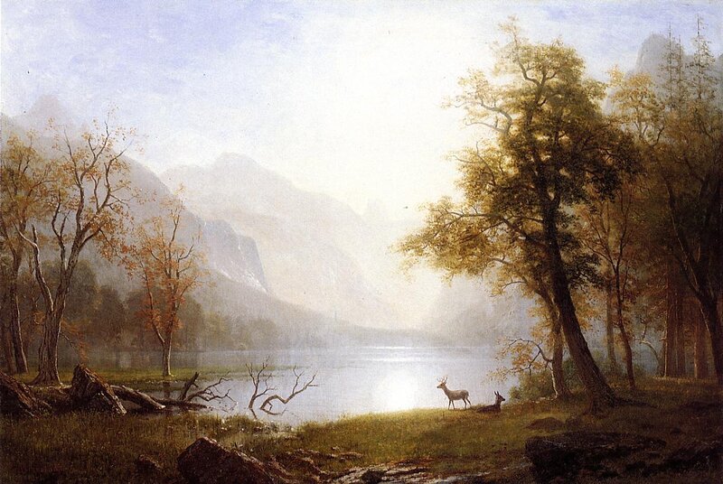 Deer by a Lake — Green