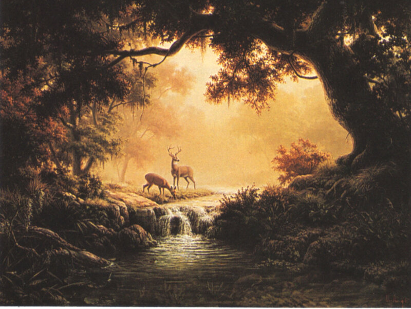 Deer by a Stream — Brown