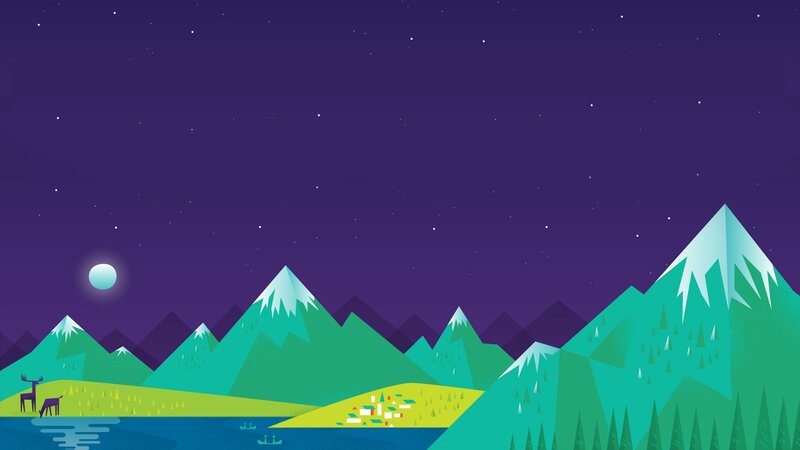 Deer by Lake at Night — Purple