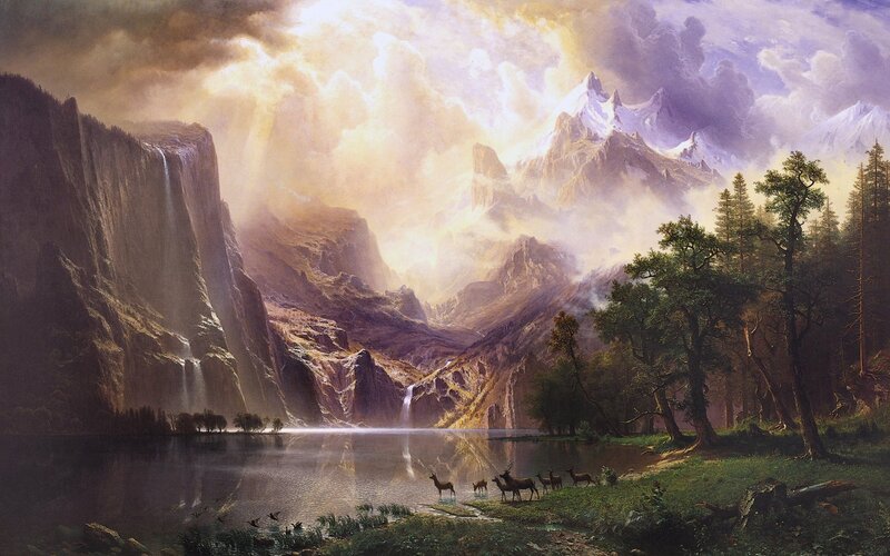 Deer by Mountain Lake
