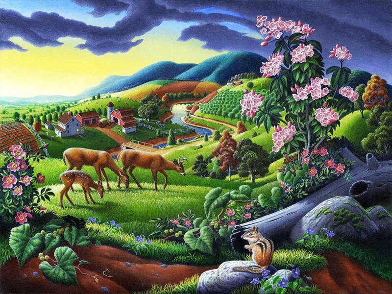 Deer Family Grazing