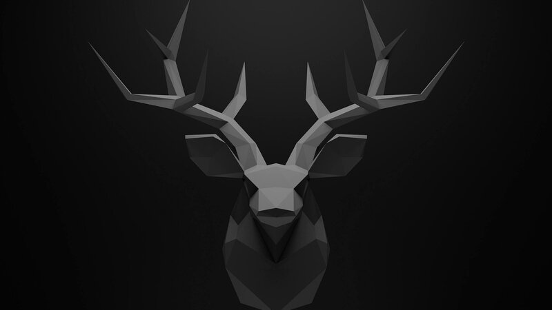 Deer Head Sculpture — Black