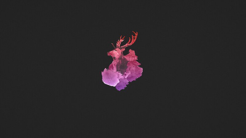Deer Head Silhouette — Purple