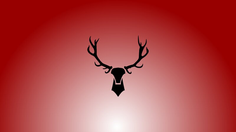 Deer Head Silhouette — Red