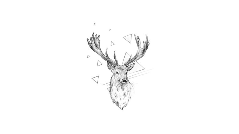 deer head with geometric shapes