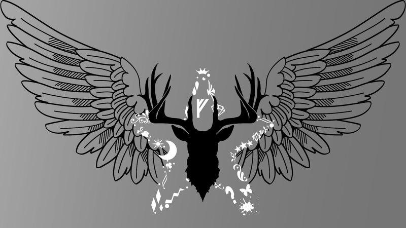 Deer Head with Wings