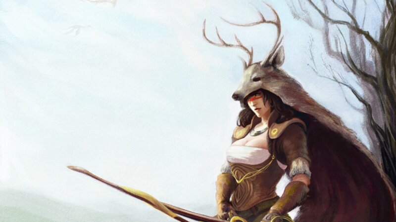 Deer-headed archer in forest