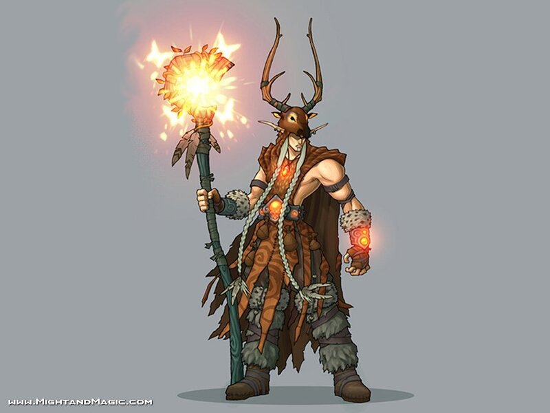 Deer-headed mage with staff