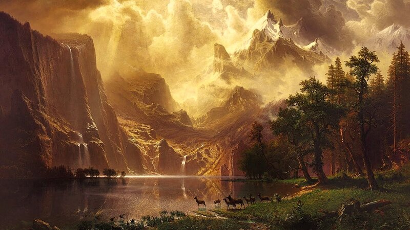 Deer Herd by Lake