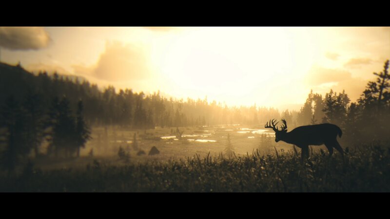 Deer in a Field — Gold
