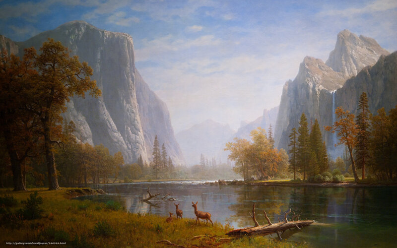 Deer in a Valley — Blue, Serene, Autumn