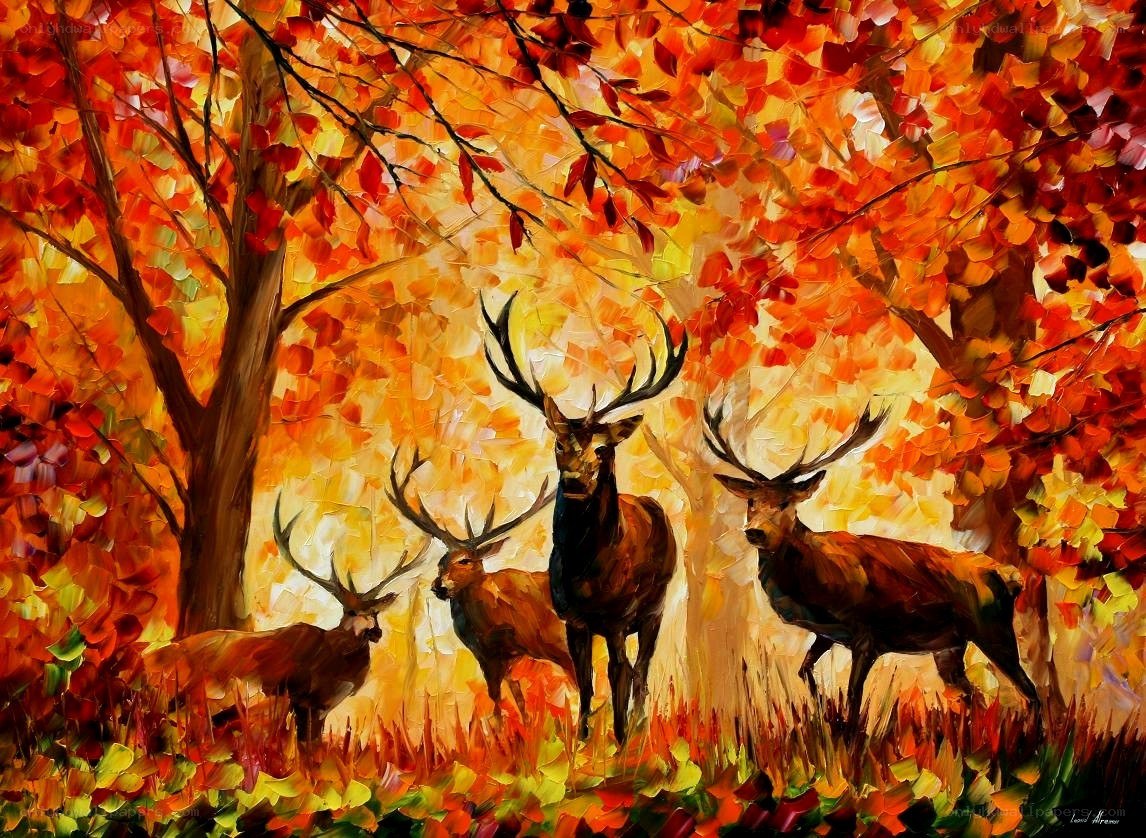 Deer in Autumn Forest