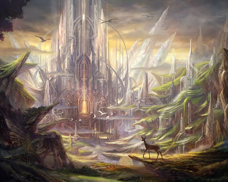 Deer in Fantasy City