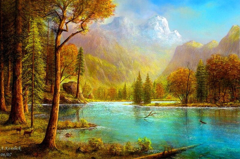 Deer in Forest — Blue, Serene, Autumn