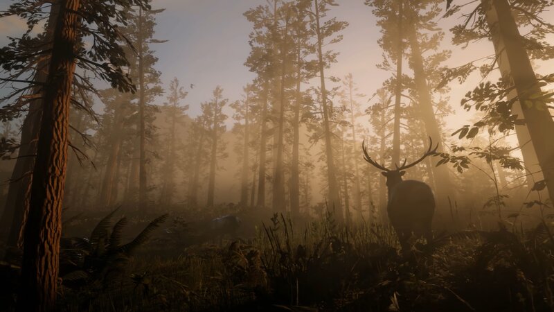 Deer in Forest — Brown, Serene, Morning, 3d Render