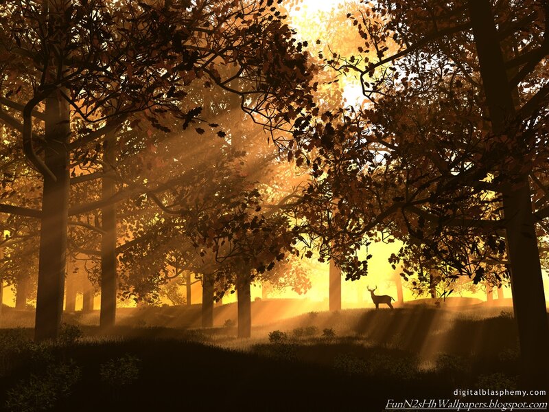 Deer in Forest — Gold