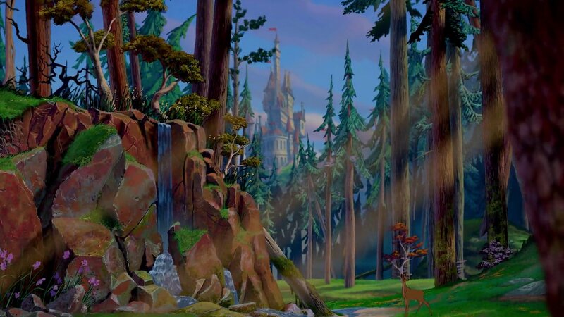 Deer in Forest — Green, Serene, Afternoon, Illustration