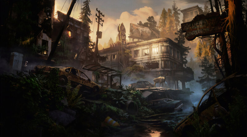 Deer in Ruined Town