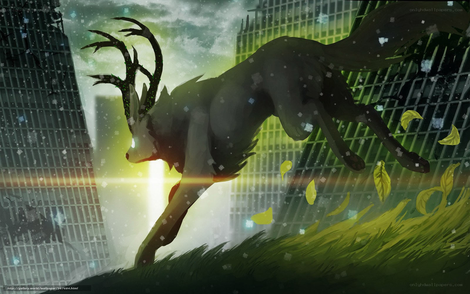 Deer-like creature in city