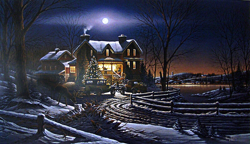 Deer Near House at Night