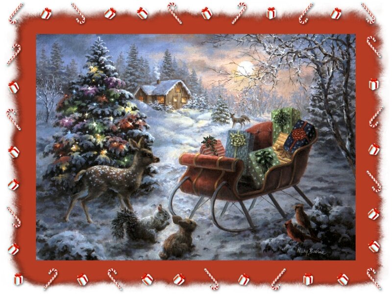Deer Near Sleigh
