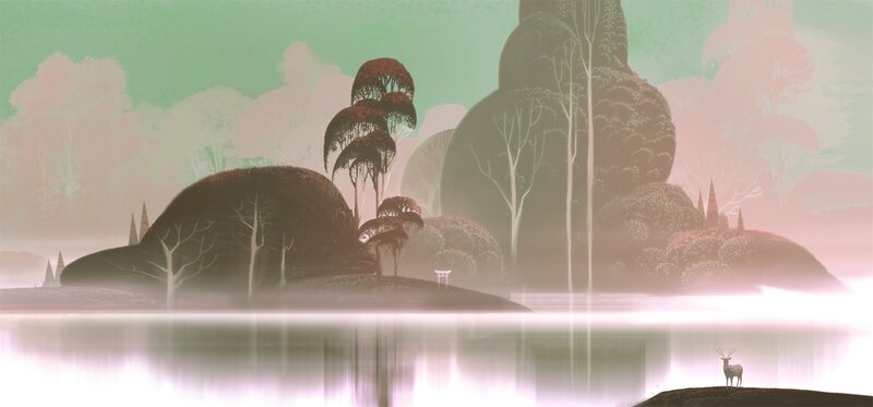 Deer on a Hill — Green