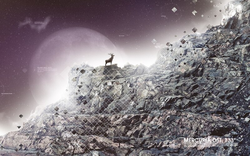 Deer on a rocky planet