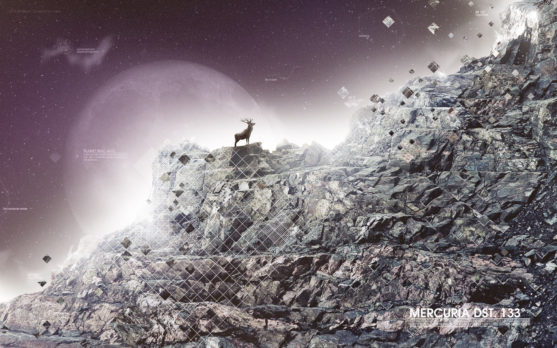 Deer on a rocky planet