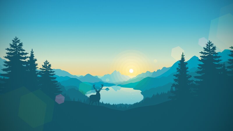 Deer Silhouette at Lake