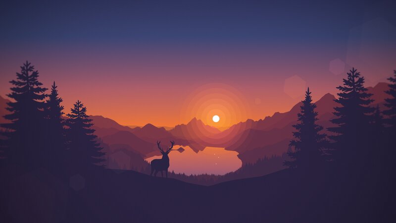 Deer Silhouette at Sunset — Purple