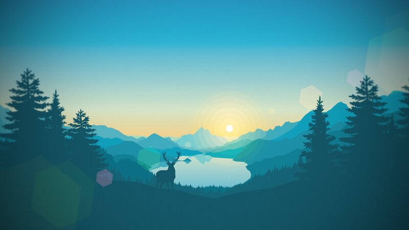 Deer Silhouette in Mountains