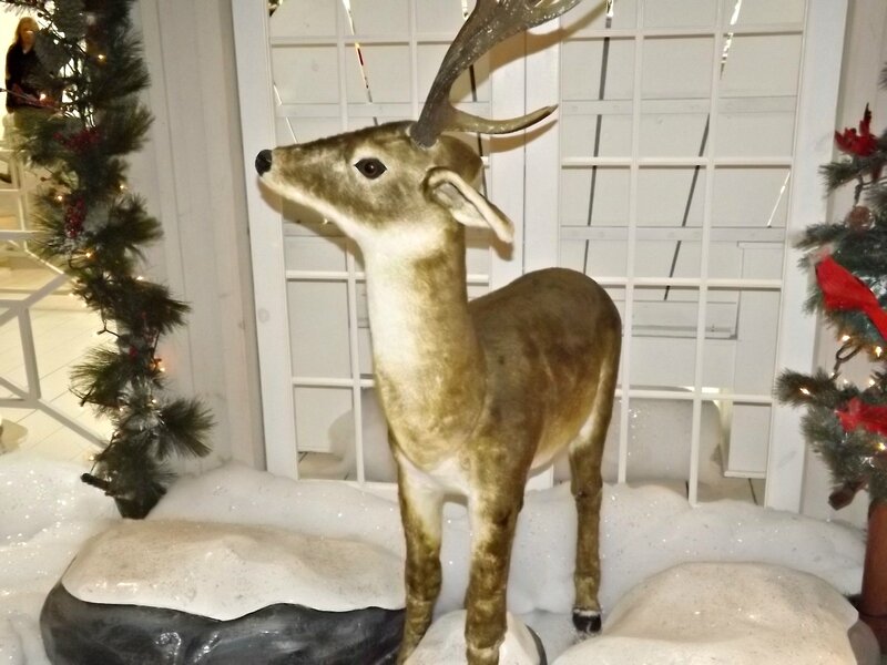 Deer Statue in Snow