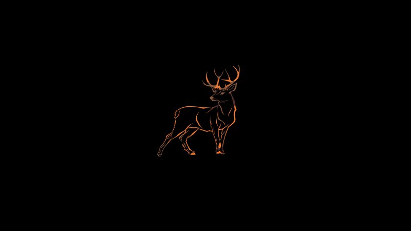 Deer with Antlers — Black