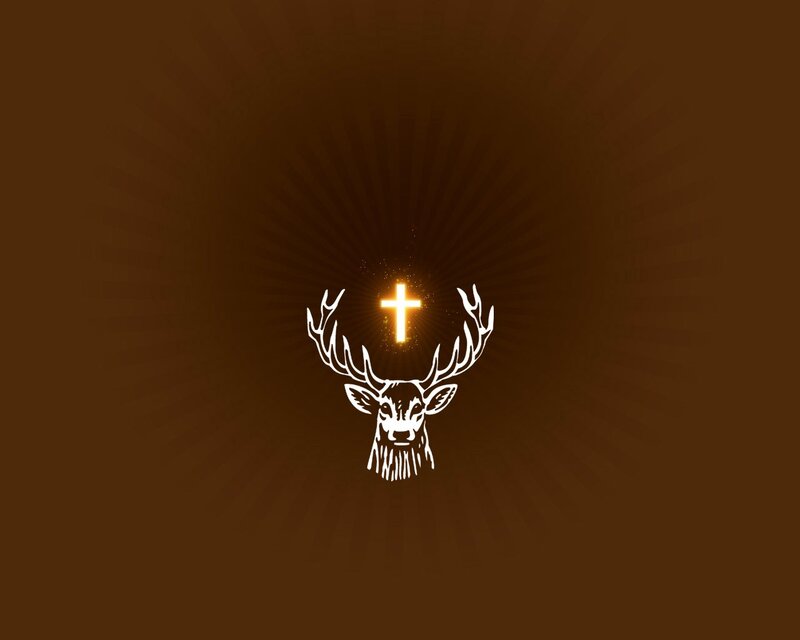 Deer with glowing cross