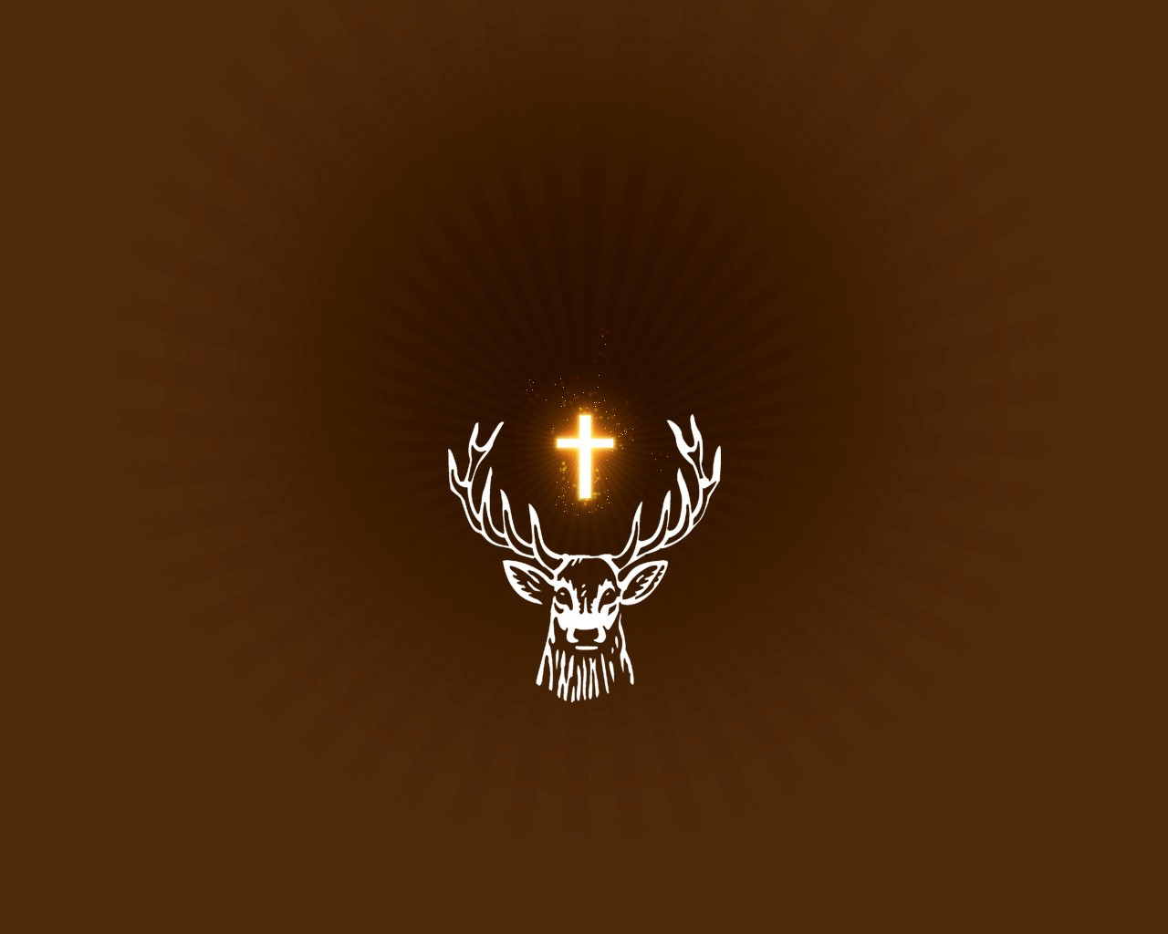 Deer with glowing cross