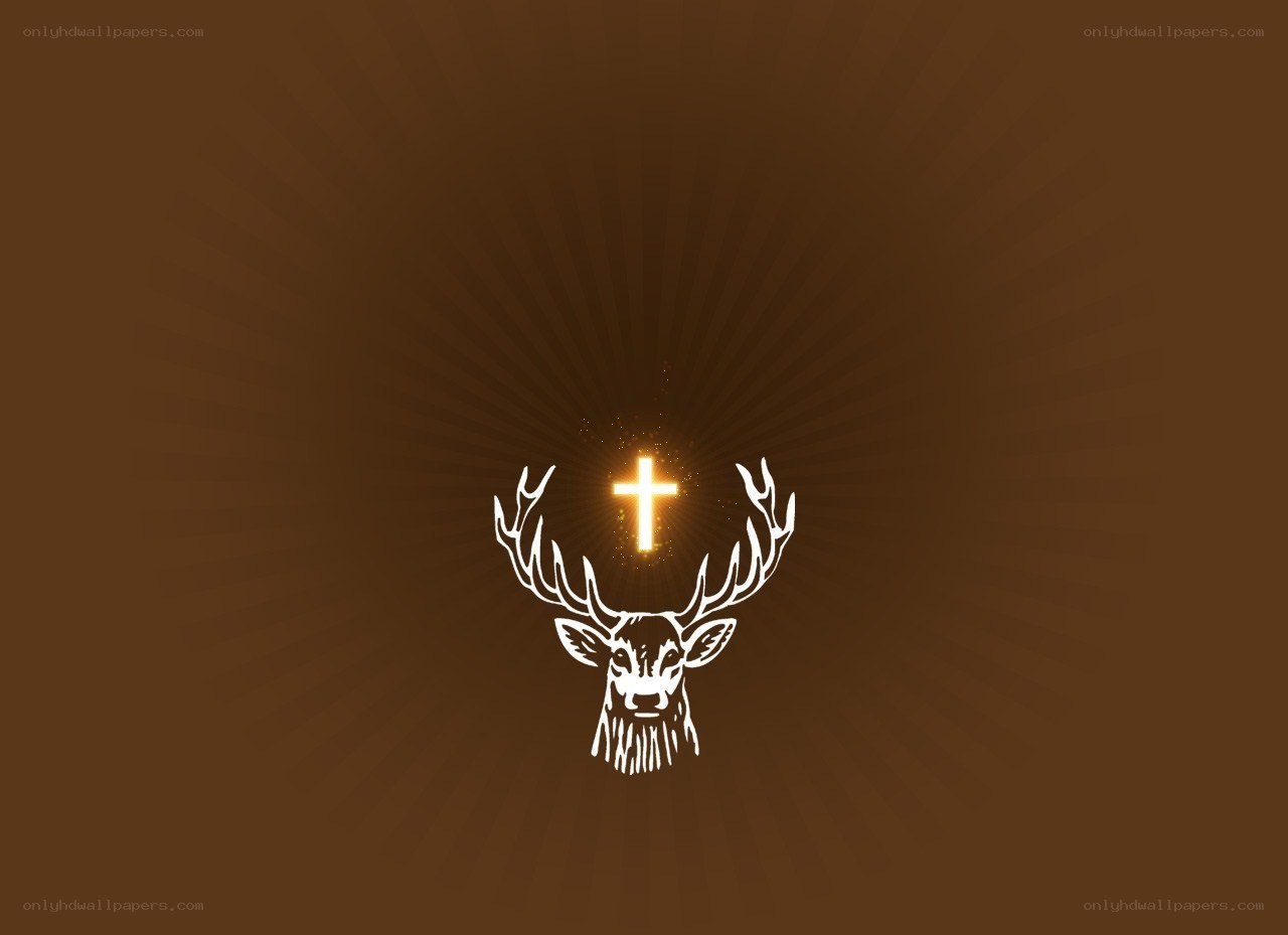 deer with glowing cross