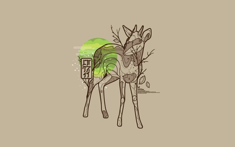 Deer with Tree Branches