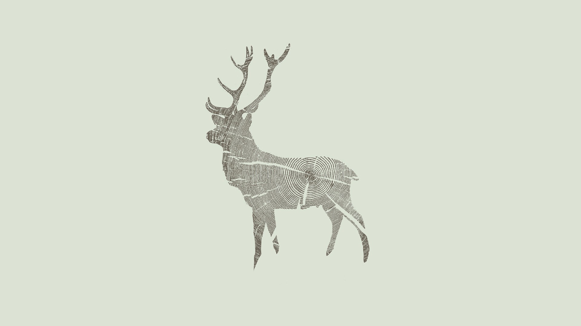 deer with tree ring pattern