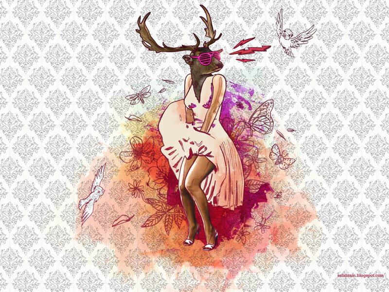 deer woman with sunglasses