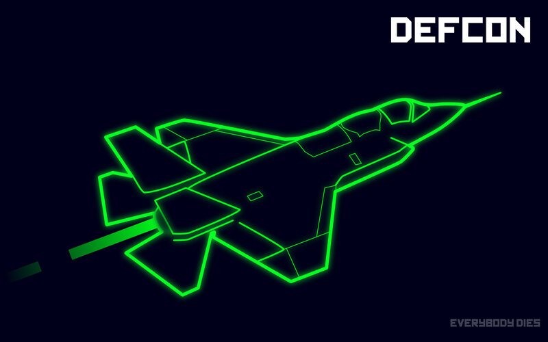 Defcon logo with fighter jet