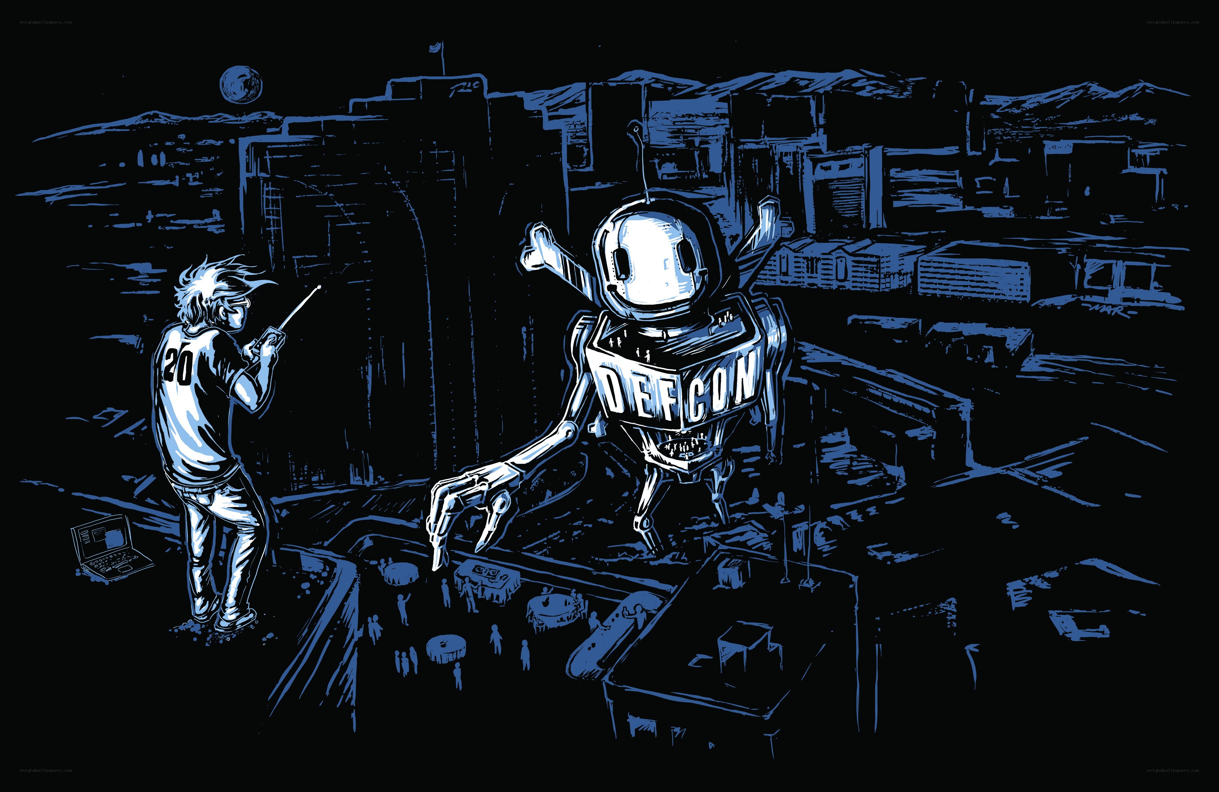 Defcon robot and hacker