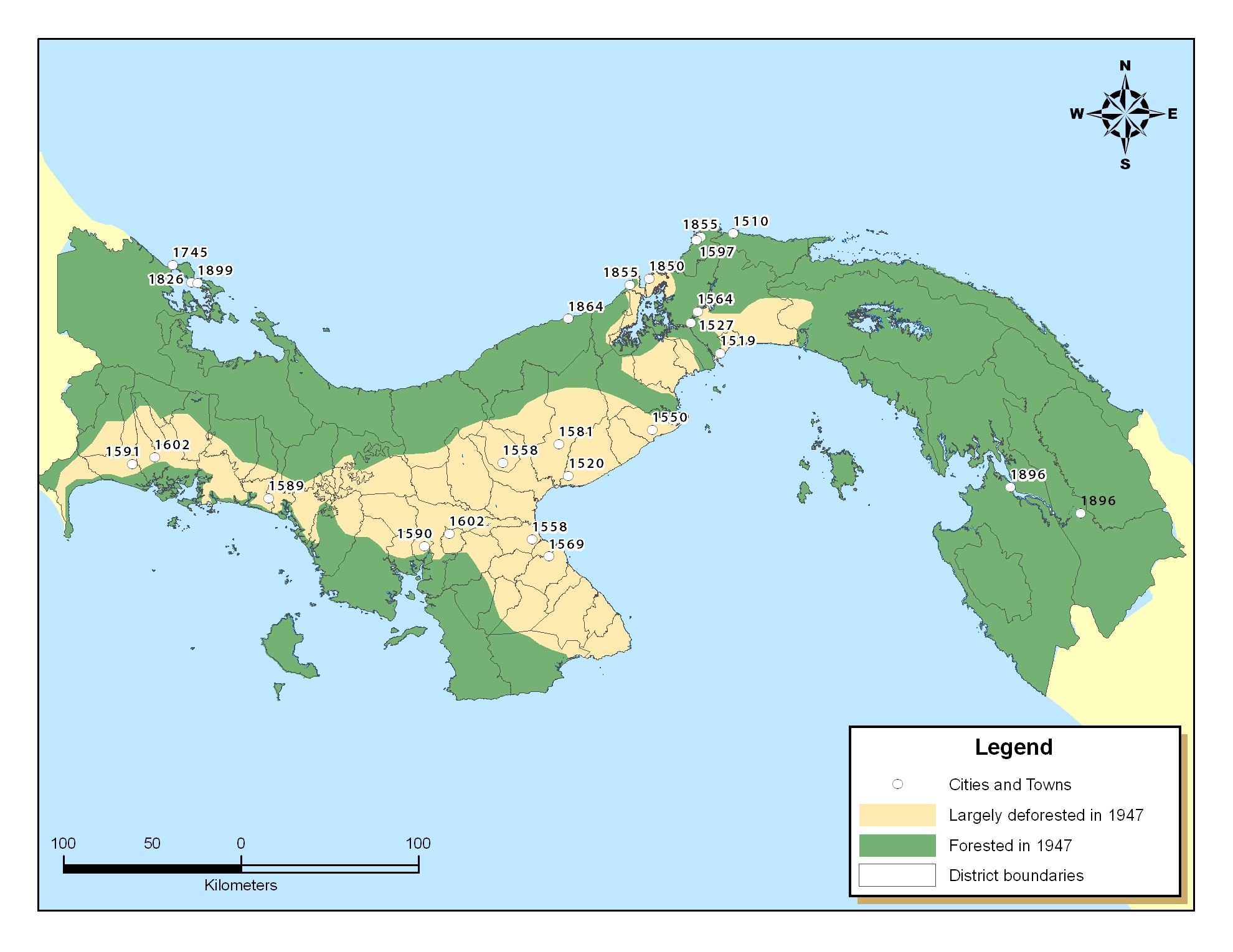 Deforestation in Panama 1947