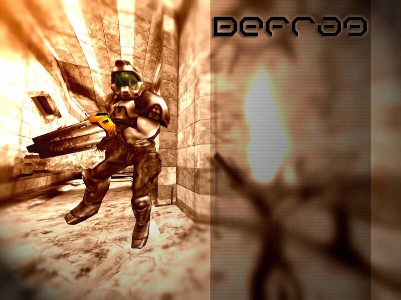 Defrag game character in corridor